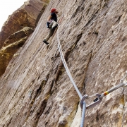 Will leading out off the belay on Rock Warrior (5.10b).  All of the pitches were like this.