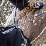 Monster belay ledge on P3 or 4 of Rock Warrior (5.10b).