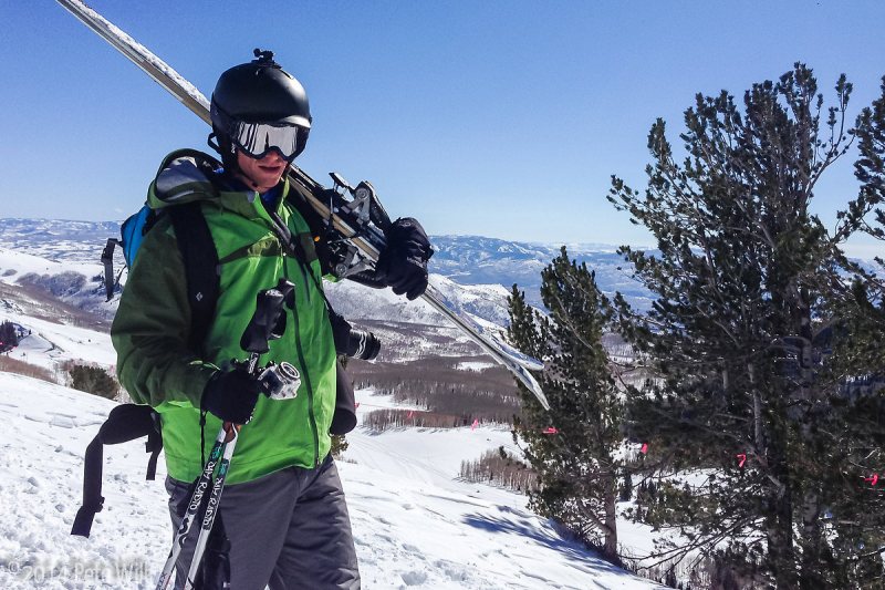 Go Pro on the pole, SLR around the shoulder, beautiful Utah mountains in the background.