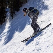 Ben looking like a pro on the steep stuff.