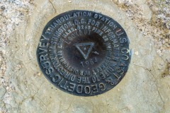 Benchmark on the top of Lookout Peak.  The old fire lookout tower is largely dismantled now.