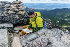 Taking a look at the summit register.