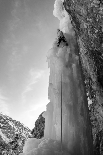 Working up the first pillar.