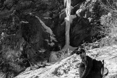 Nate's been waiting nine year for this route to come back in.  An earlier attempt this year was too frigid.  This time around it was just right.