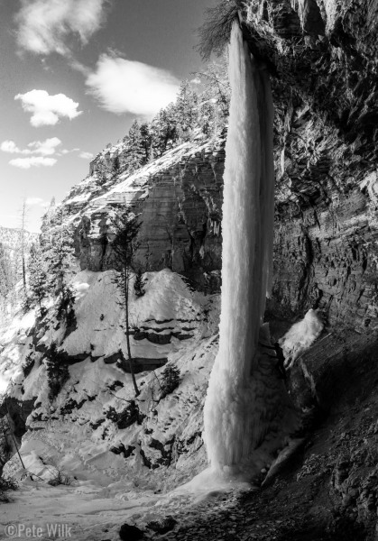 View from the right side.  The pillar is probably 5:1 wide to thick (front to back).