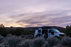 Our first sunset out of the house in many many months.  Also the first sunset in the "new", now almost a year old, van.