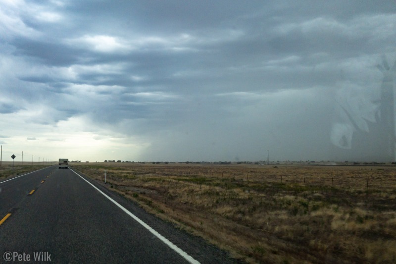 Dust kicked up by an incoming storm.