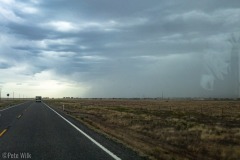 Dust kicked up by an incoming storm.