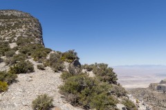 View from the saddle a little below the summit.  Yup!  The summit is right at the edge of the north face cliff!