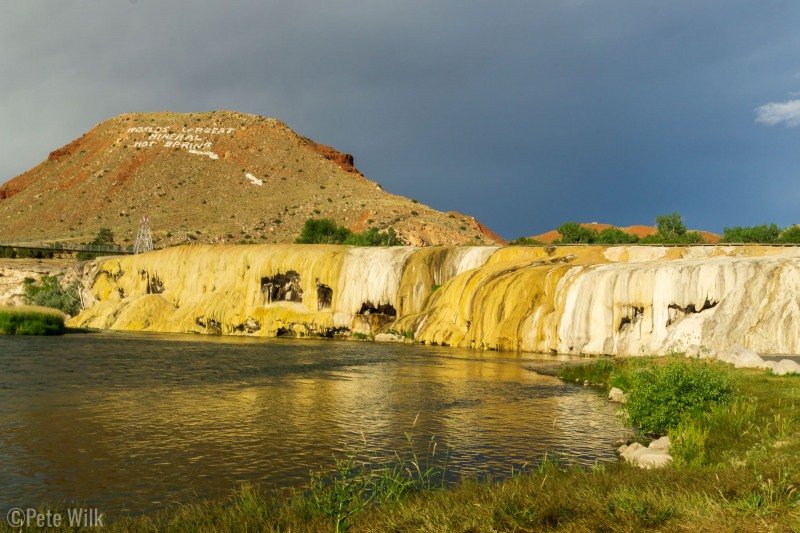 On the way to Ten Sleep we stopped in Thermopolis home of, according to this sign, "World's Largest Mineral Hot Spring."