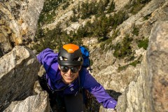 Not sure which pitch, maybe 4 or 5 of Irene's Arete (5.8).