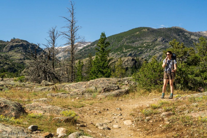 To finish up our trip we hiked into the Winds.  This time from the east side of the range.  I like this trailhead a lot because the scenery was nice from the car, unlike the other trailheads we've started at.