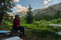 Enjoying our camping spot next to Torrey Creek.