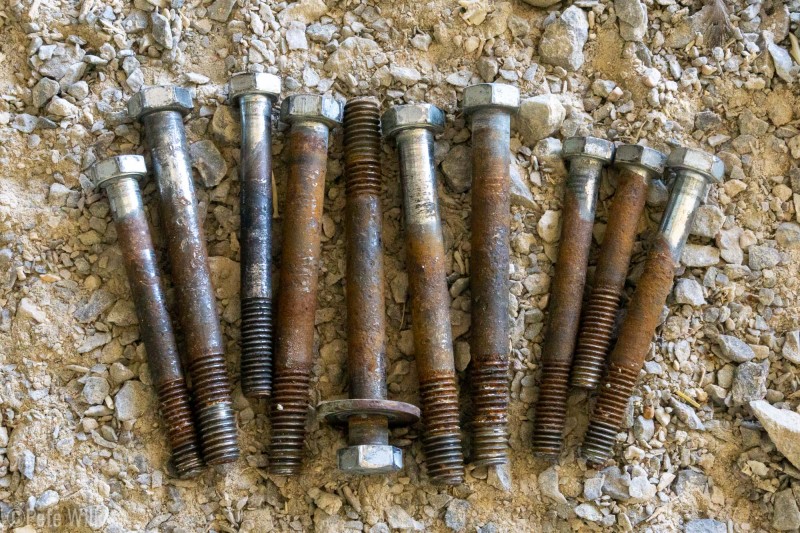 Just a small handful of the 170ish bolts that were replaced.