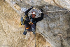 Brad working on drilling one of the steepest routes.