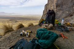 Tools of the trade and a nice view.