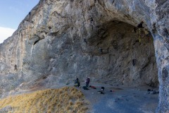 Six people up on ropes at once.  Dana acting as runner for stuff on the ground.  The cave is pretty huge.