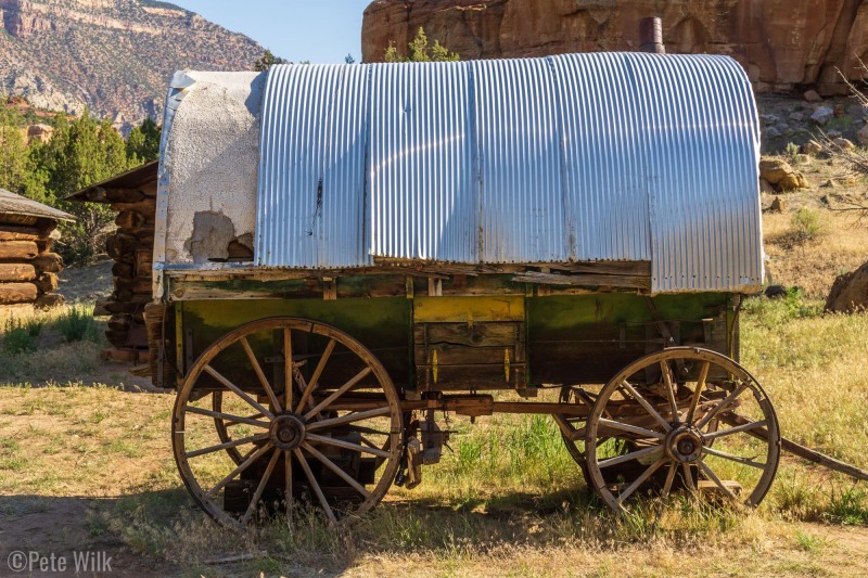 Covered wagon at the Chew Ranch.