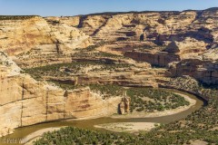 The river takes many twists and turns through the sandstone.