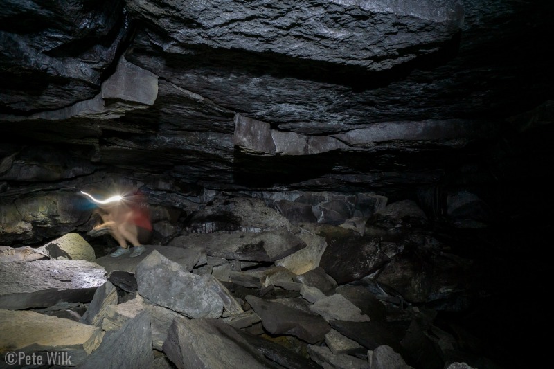 The last cave we went in was Boy Scout Cave, which is the least casual of all of them.  You need to crawl through a small opening and then the space opened up a little, but it was totally dark inside.