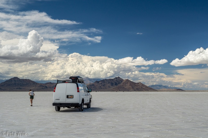 This section of the Salt Flats is near Bonneville Race Track.  You can drive on from a rest area on I-80.