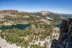 Looking down towards the many lakes of the Mammoth, CA region.