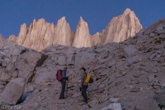 Ben and Carly.  We opted for a guide for the East Buttress of Whitney.  This got us a permit as well as a higher chance of success than we would have otherwise.