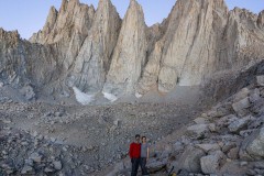 The Whitney group is absolutely staggering in its verticality and amount of rock.  The faces here are approximately 1000' toall.  Whitney on the right.
