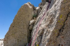 Ben heading up on one of the upper pitches.  The rock to his left is quite interesting.  The face towards me is all quartz.