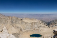 Panoramic looking east from the summit.  We were lucky in that we only had 4-5 other people on the summit while we were there.  All of them hikers rather than climbers.  Note the smoke down at the lower elevations.