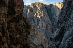 Heading down the Cruise Gully in the morning as the sun peaks into the canyon.