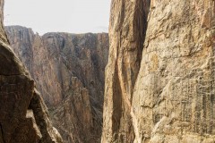 Looking towards Scenic Cruise (5.10d).  Not possible to see in this photo but there is a part on the route which goes up the what looks to be an arete in this image.