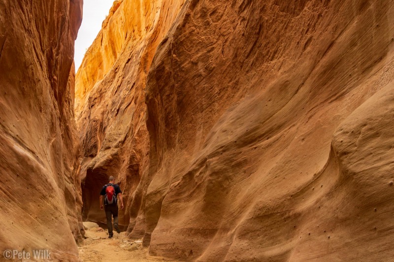 Hiking down through Dry Fork Narrows.