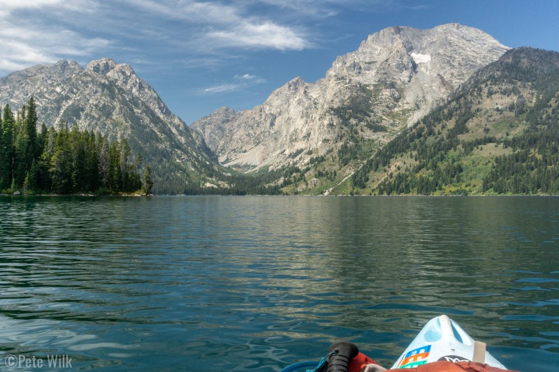 The longer kayak across Leigh Lake is a little over 2 miles.