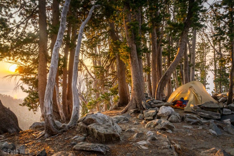 Sunrise at our little camp spot at CMC Camp.  We ended up at the lower area which is a couple hundred vertical feet below the normal camp.