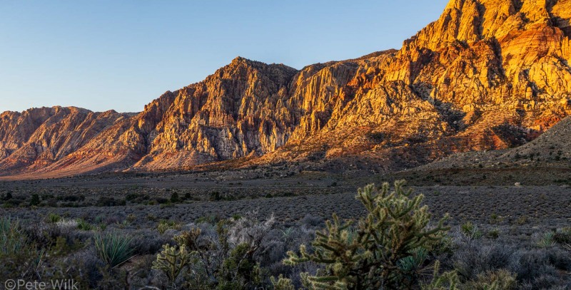 View south at nearly endless climbing opportunities.