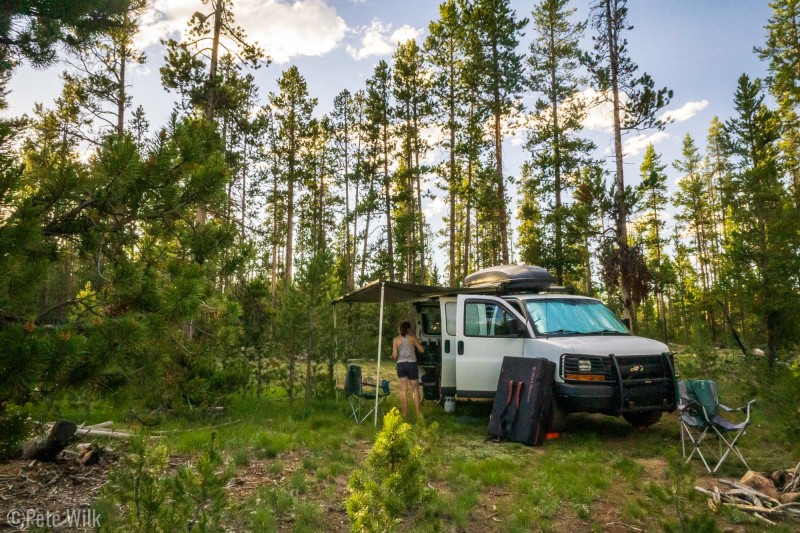 Camping our first night in the Sawtooths was a great spot.  No other people and no road traffic.