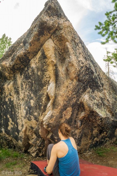 Most of the problems were pretty difficult for the grade.  I was about to get this V3 after numerous attempts.