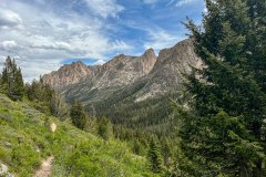 A view of Elephants Perch, the center of climbing in the Sawtooths.