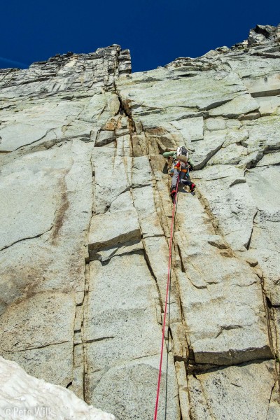 Heading up the first headwall from the glacier.