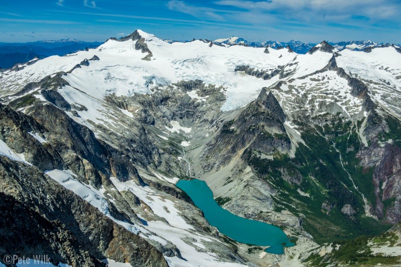 Looking towards Eldorado Peak and the lake below it.