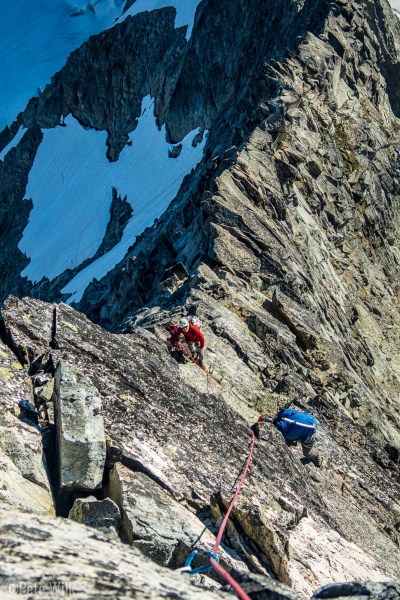 I got to lead the final block to the summit.  The last pitch is some real climbing at 5.6.