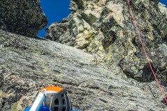 Micah leading up one of the last cruxes of the route.  We climbed this one in our approach shoes.