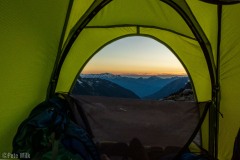 Classic tent sunset view.
