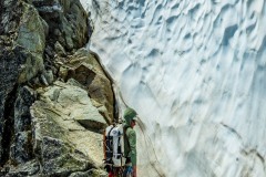 The second snowfield where we got our water for the bivy.  The snow formed a neat frozen wave type feature.