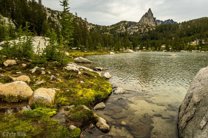 Closer view of Prusik Peak and Lake Perfection.