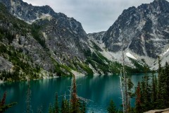 The first major milestone along the hike is Colcuck Lake.  Dragontail Peak on the right of the pass has some really good climbing.