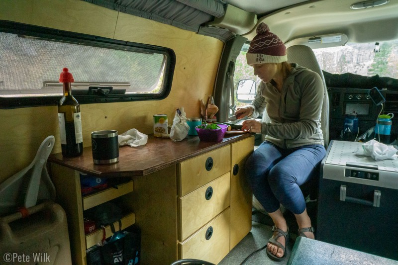 Making dinner after the run.