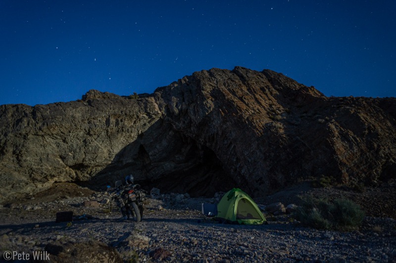 It was a full moon.  My camp was in front of a cave.