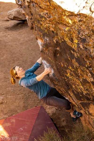 Carly on one of the warm up problems.